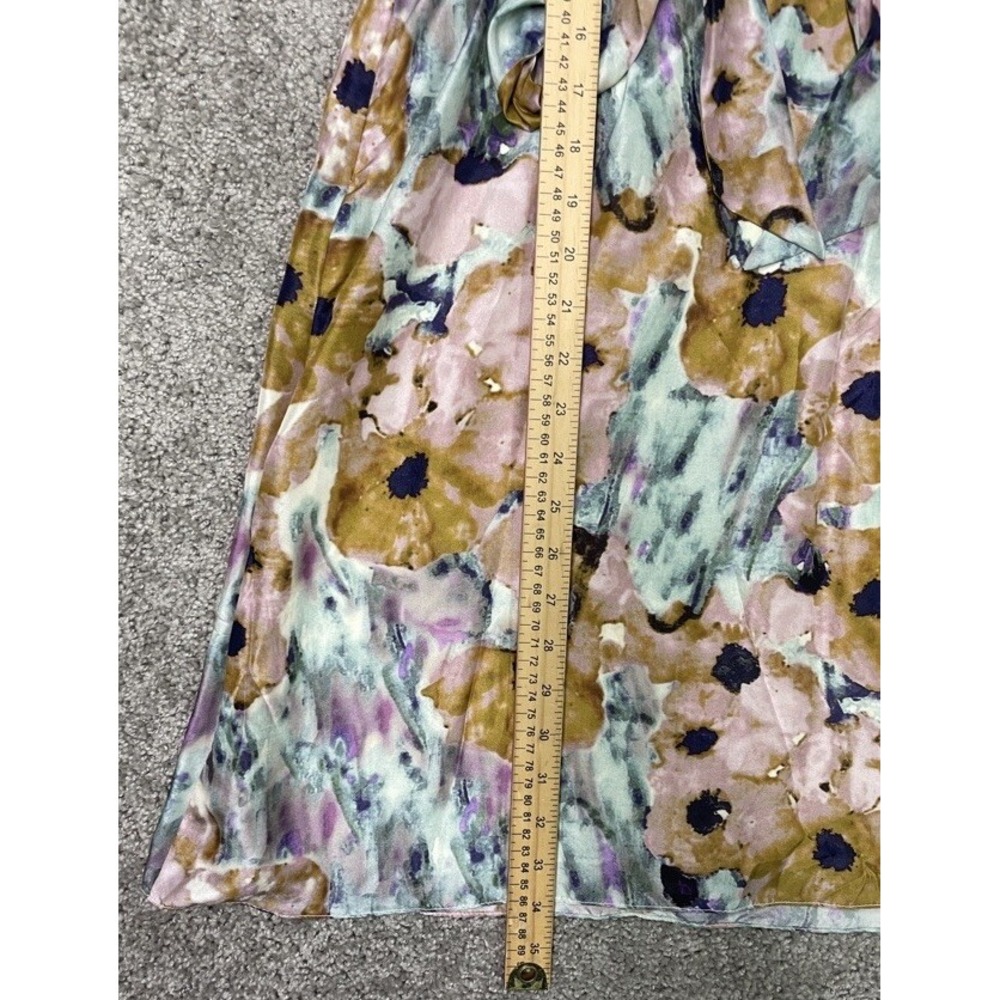 Theory Pastel Watercolor Garden Party Floral Silk‎ Slip Dress Size 2 - Picture 8 of 8